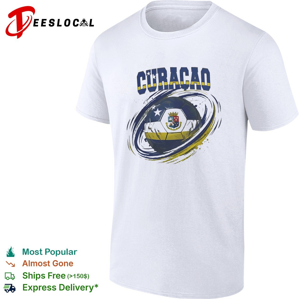 Curacao flag soccer ball shirt