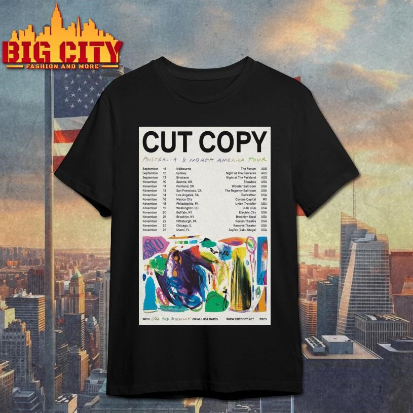 Cut Copy Australia and North America Tour 2025 Poster shirt