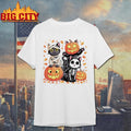 Cute Black Cats In Halloween Costumes With Pumpkins Shirt