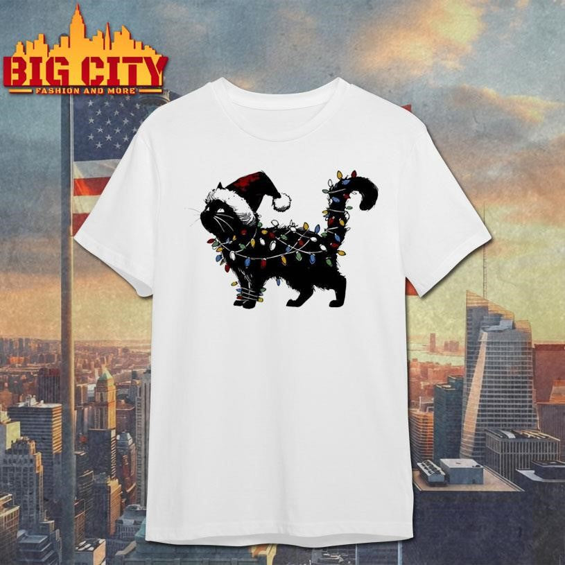 Cute Cat Christmas Lights shirt