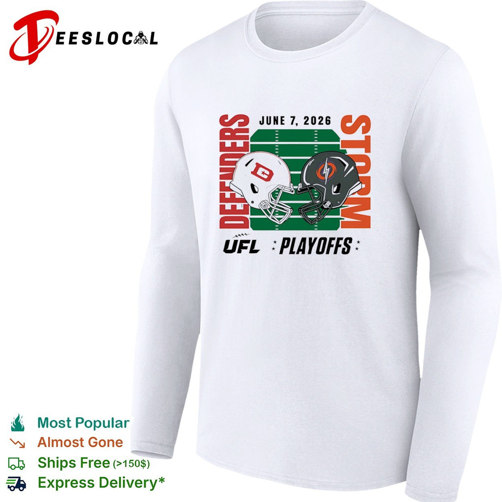 DC Defenders vs Orlando Storm 2026 UFL Playoffs Football Helmet Matchup Sports shirt