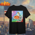 DJ Cat Pizza Galaxy background meme shirt