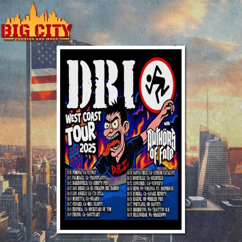 DRI Band West Coast Tour October 2025 Poster Shirt