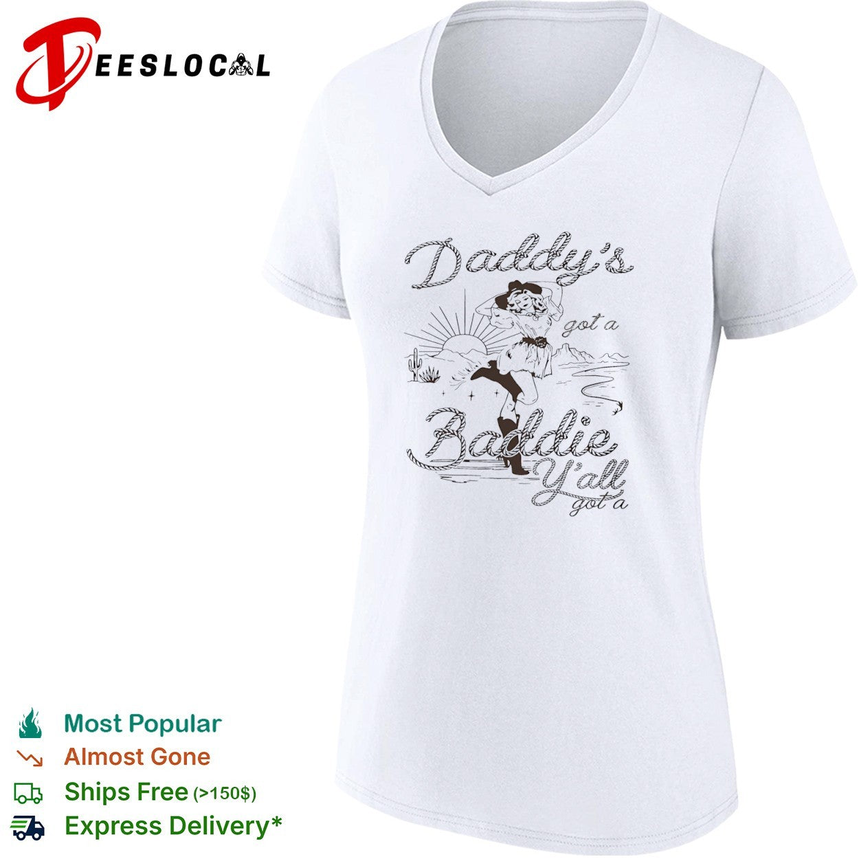 Daddy’s baddie western cowgirl rope font shirt