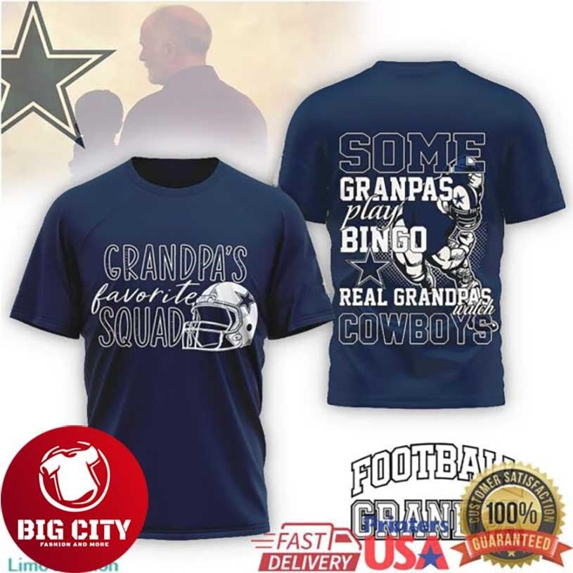 Dallas Cowboys Football Grandpa Grandpa’s Favorite Squad Two Sided Shirt