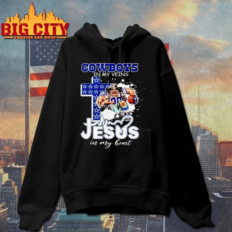 Dallas Cowboys In My Veins Jesus In My Heart 2025 shirt