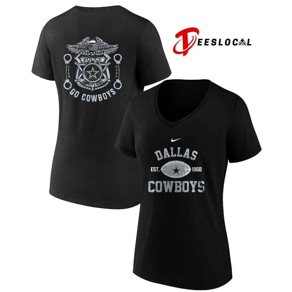 Dallas Cowboys law enforcement tribute protect and serve logo shirt