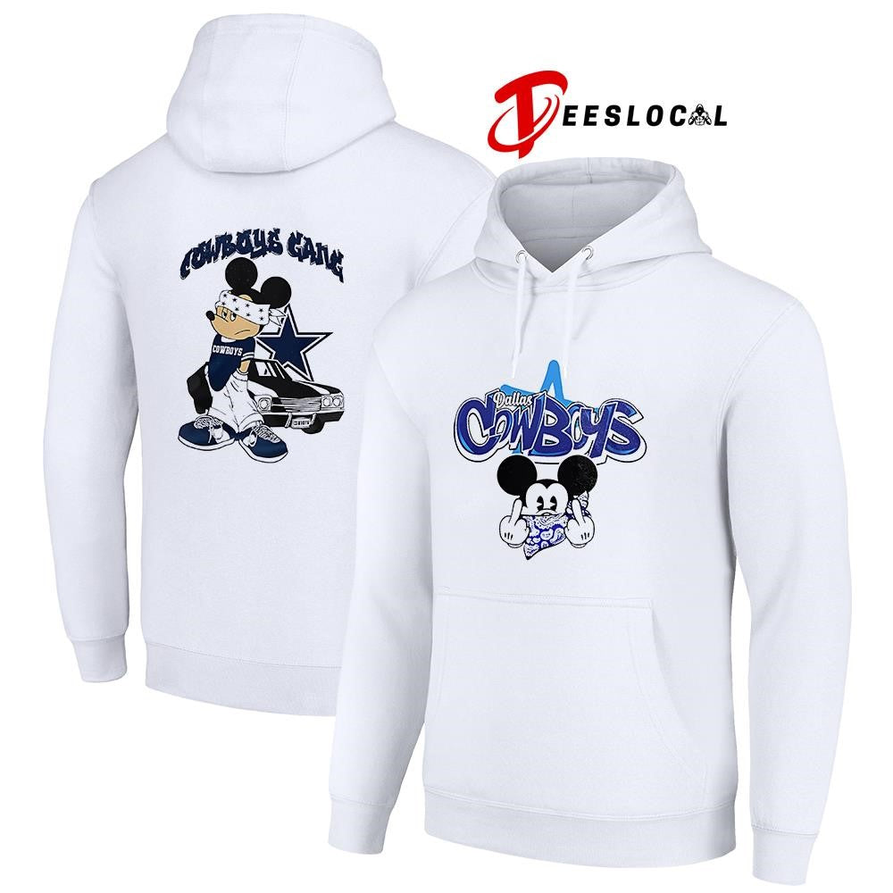 Dallas Cowboys x Gangsta Mickey Mouse middle finger shirt