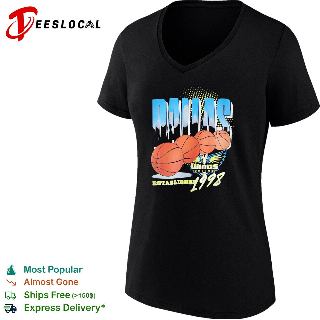 Dallas Wings Established 1998 basketball team shirt