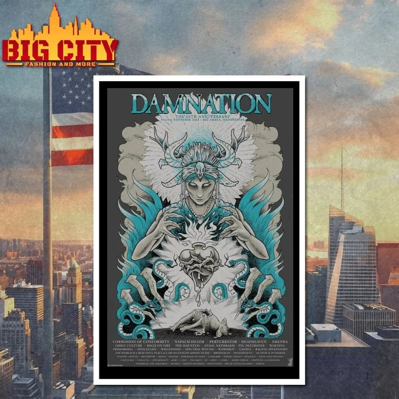 Damnation Festival The 20th Anniversary November 8-9, 2025, BEC Arena in Manchester, UK Poster shirt