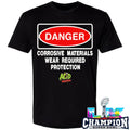Danger Corrosive Materials Wears Required Protection Shirt