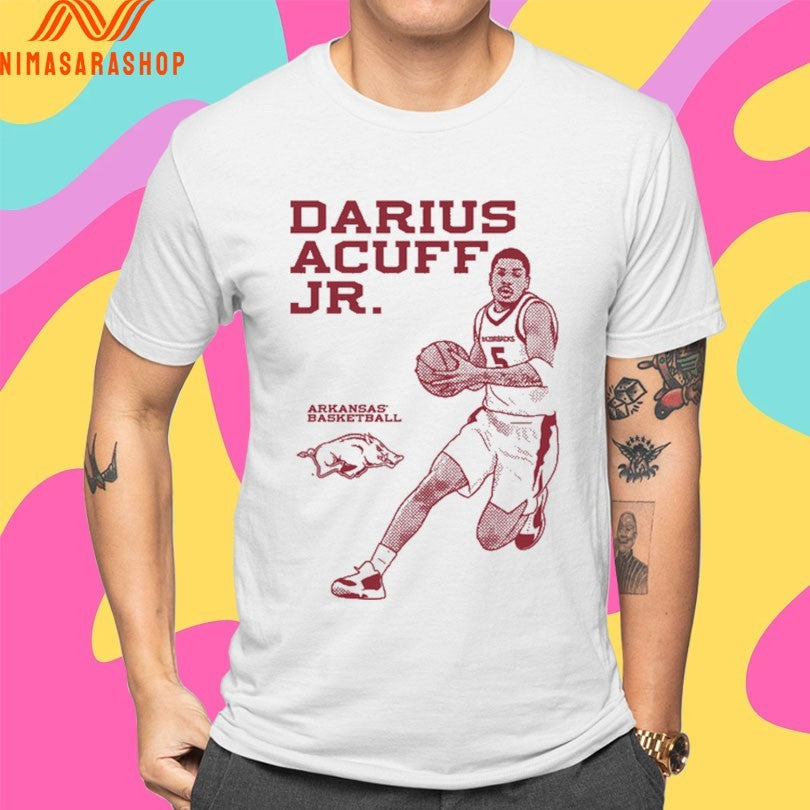 Darius Acuff Jr Monochrome Arkansas Razorbacks Men’s Basketball Shirts