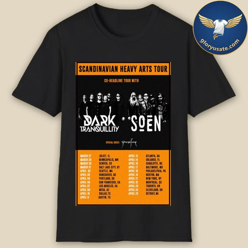 Dark Tranquillity &amp; Soen North America The Scandinavian Heavy Arts Tour 2026 Poster Shirt