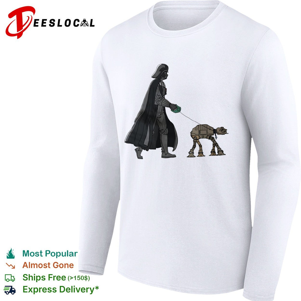 Darth Vader Walking an AT AT Star Wars Imperial Walker shirt