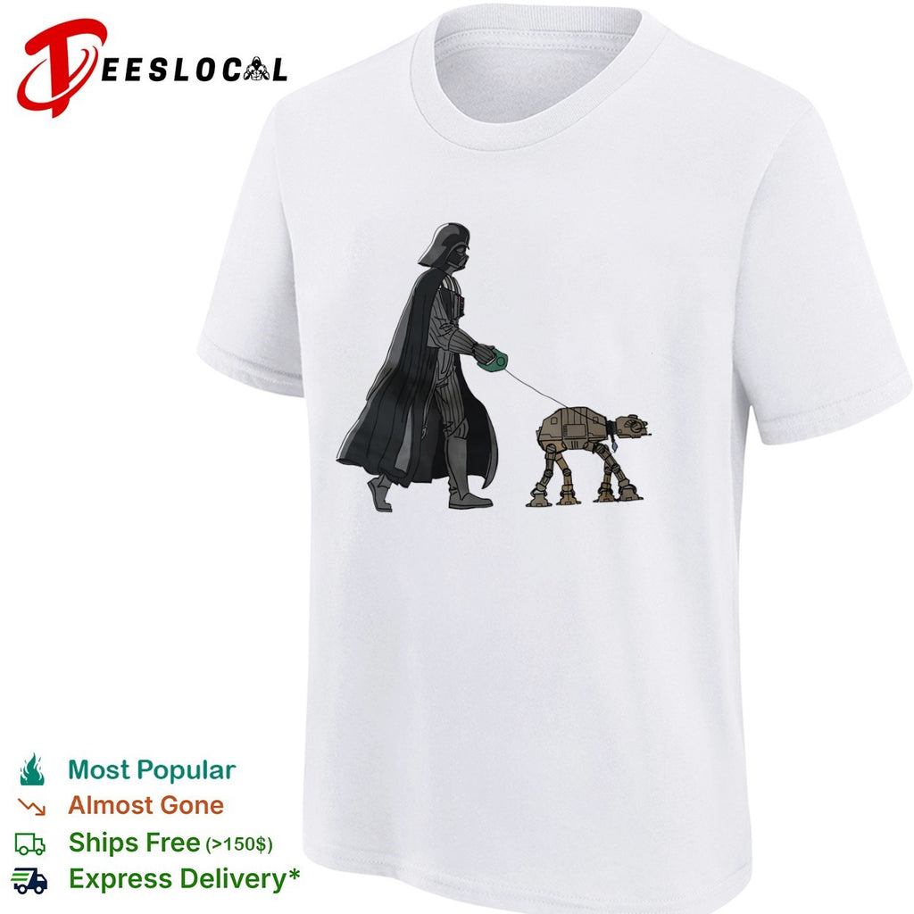 Darth Vader Walking an AT AT Star Wars Imperial Walker shirt