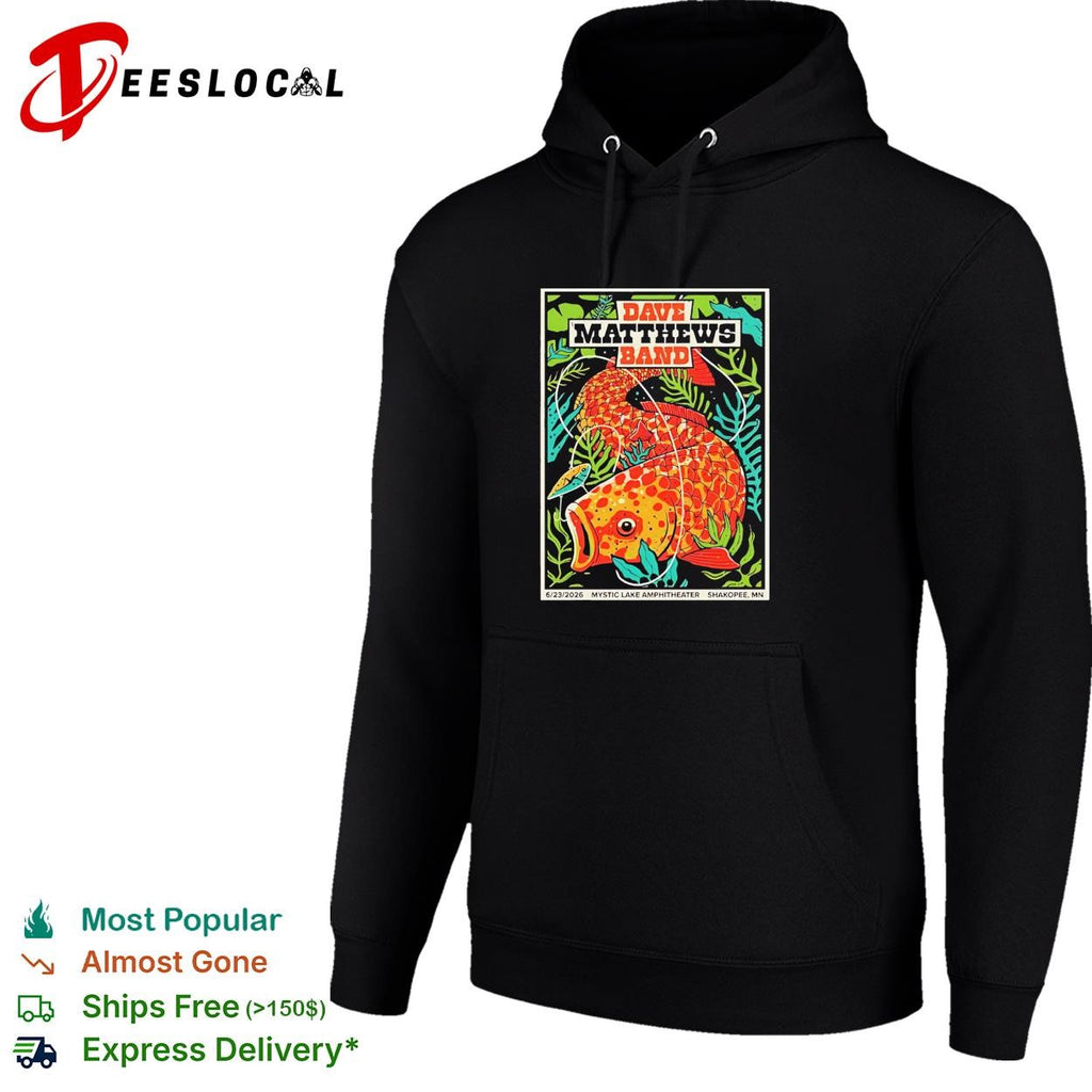 Dave Matthews Band Mystic Lake Amphitheater fish poster shirt