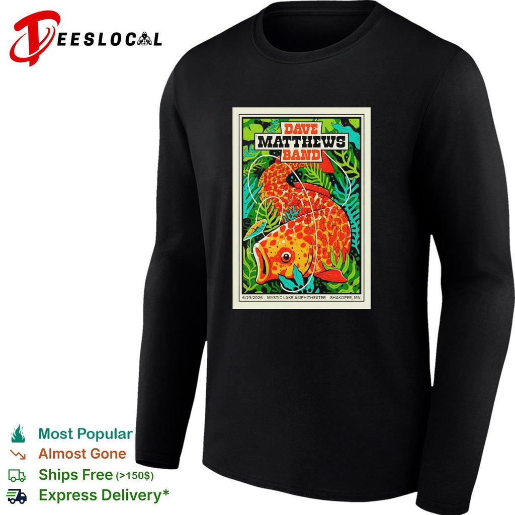 Dave Matthews Band Mystic Lake Amphitheater orange fish 6 23 2026 shirt