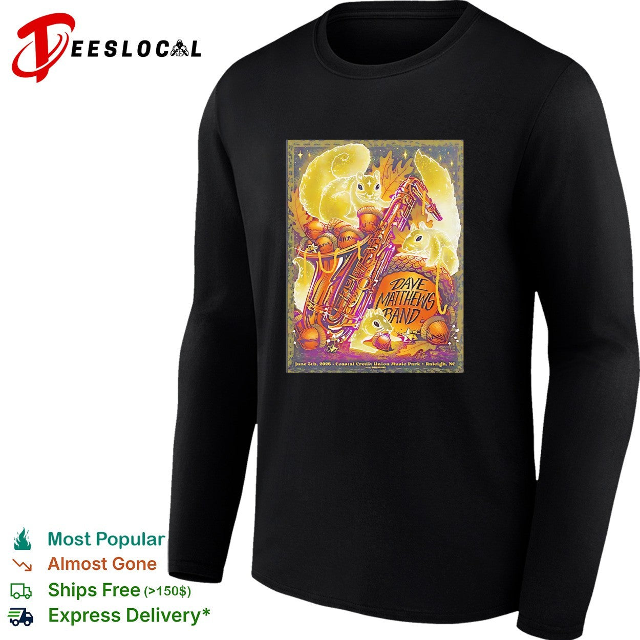 Dave Matthews Band Raleigh North Carolina 2026 Gig At Coastal Credit Union Music shirt