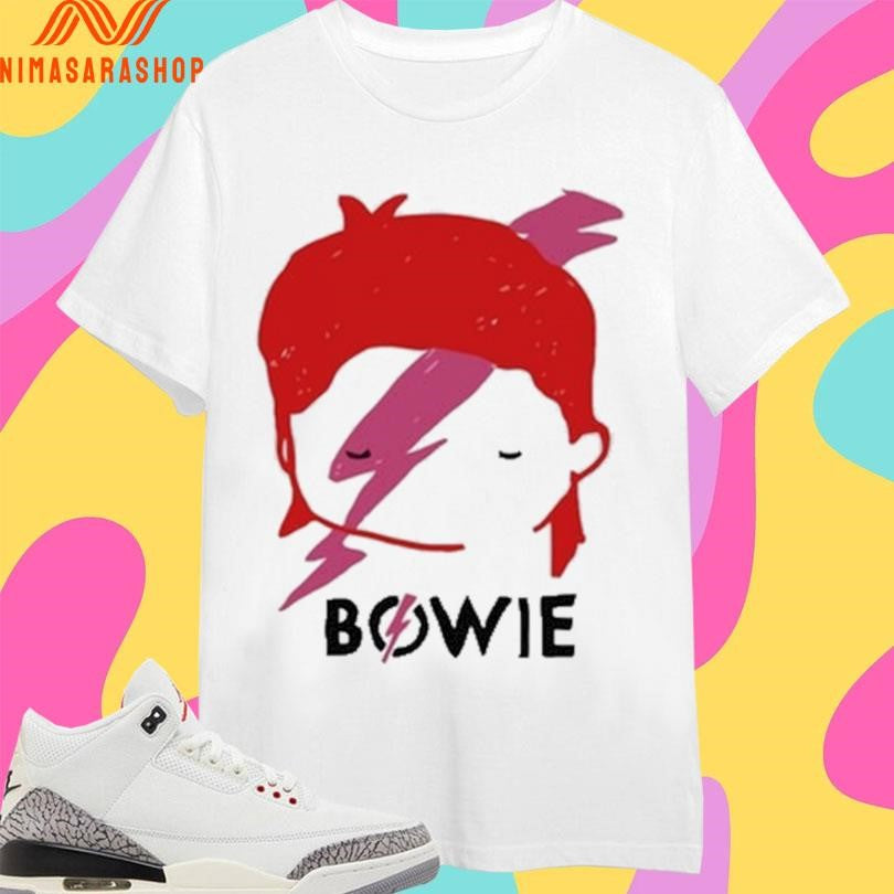 David Bowie Aladdin Sane Lightning Bolt Sketch Shirts
