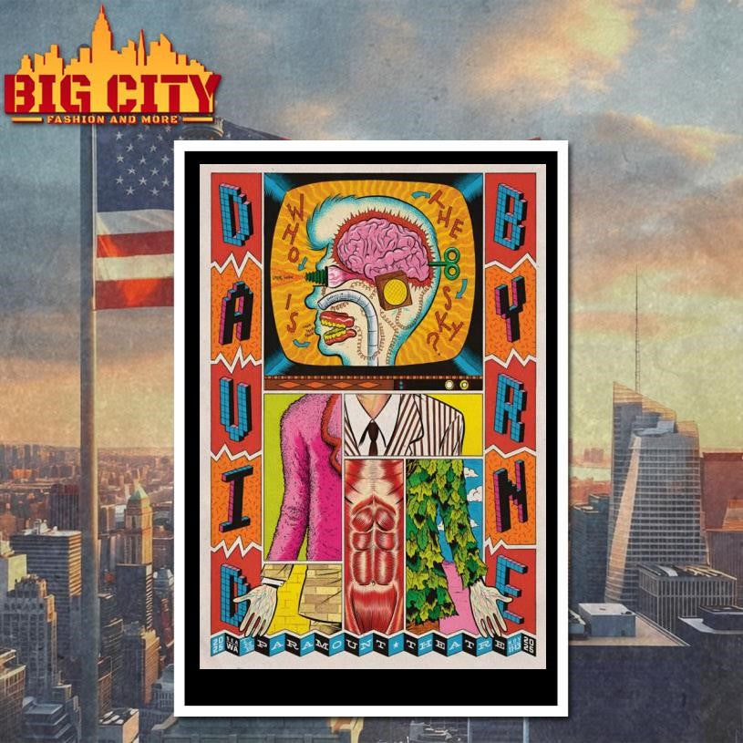 David Byrne Nov 11-13 2025 Paramount Theatre Seattle WA Poster Shirt
