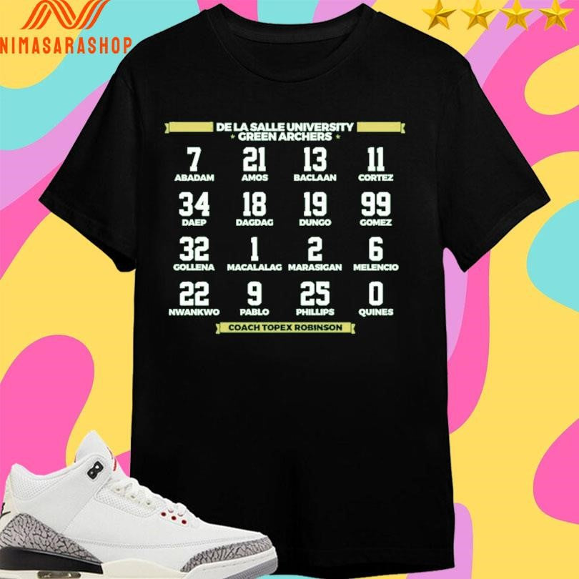 De La Salle University Green Archers Coach Topex Robinson Shirts