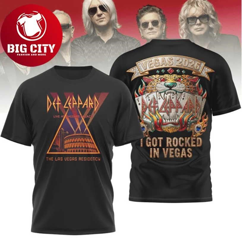 Def Leppard Las Vegas Residency 2026 Caesar’s Palace Concert Two Sided Shirt