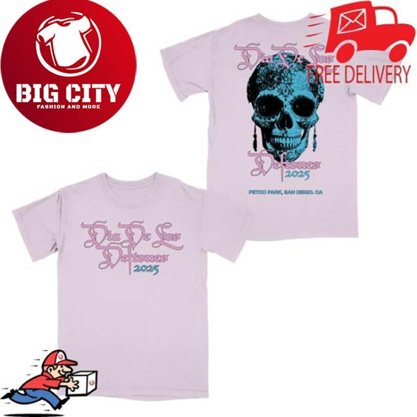 Deftones Merch Blue Ddld Skull 2025 Two Sided Shirt