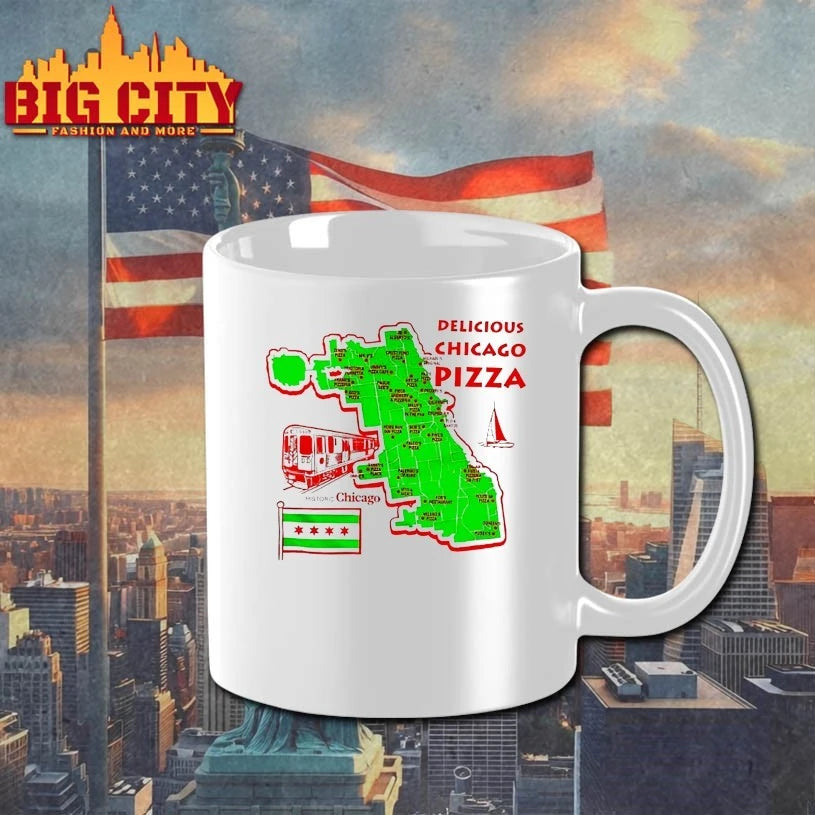 Delicious Chicago Pizza across historic shirt