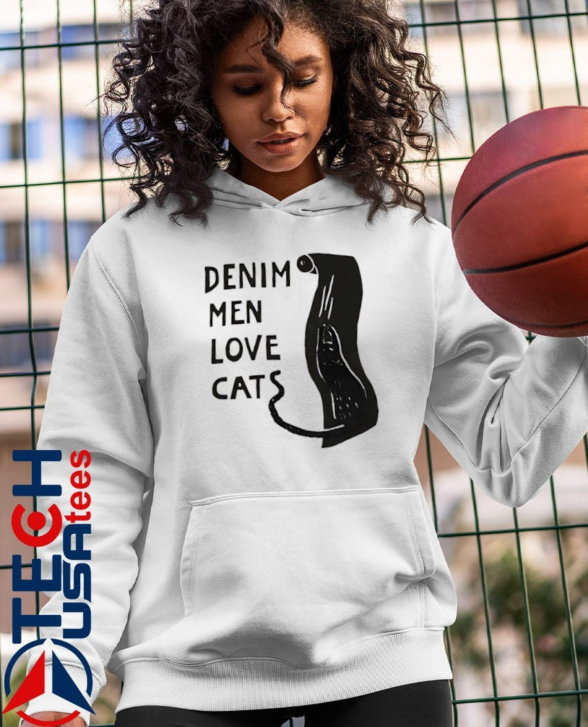 Denim men love cats shirt