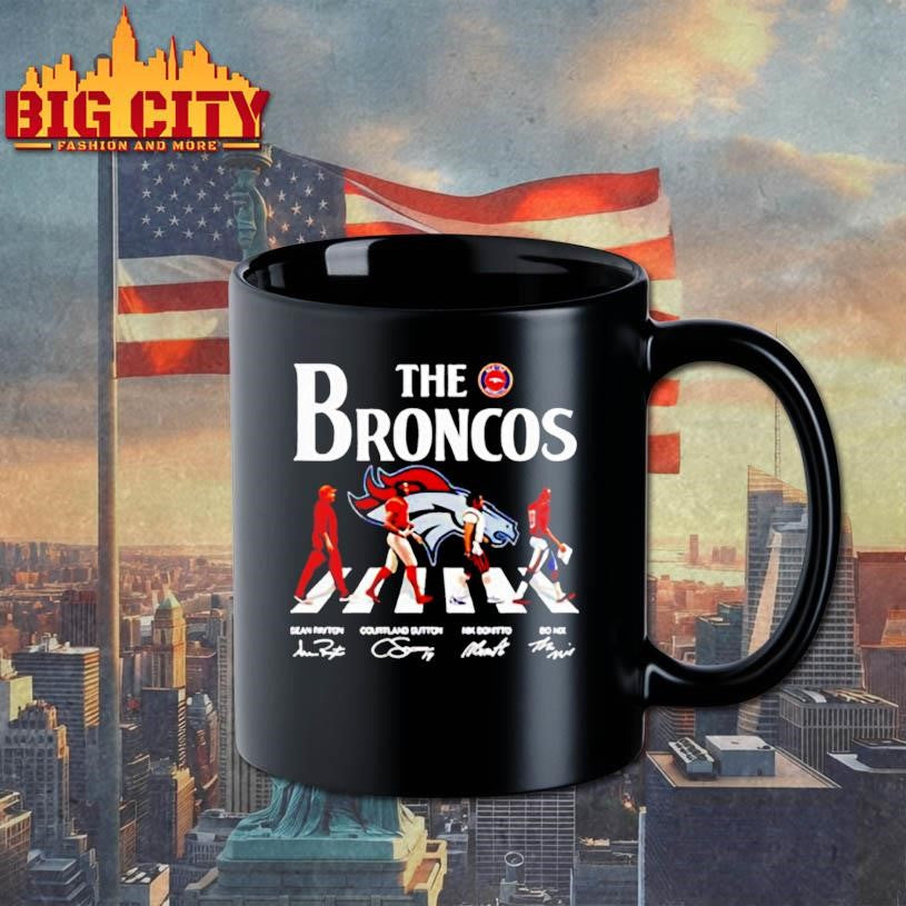 Denver Bs The Broncos with Abbey Road players signatures shirt
