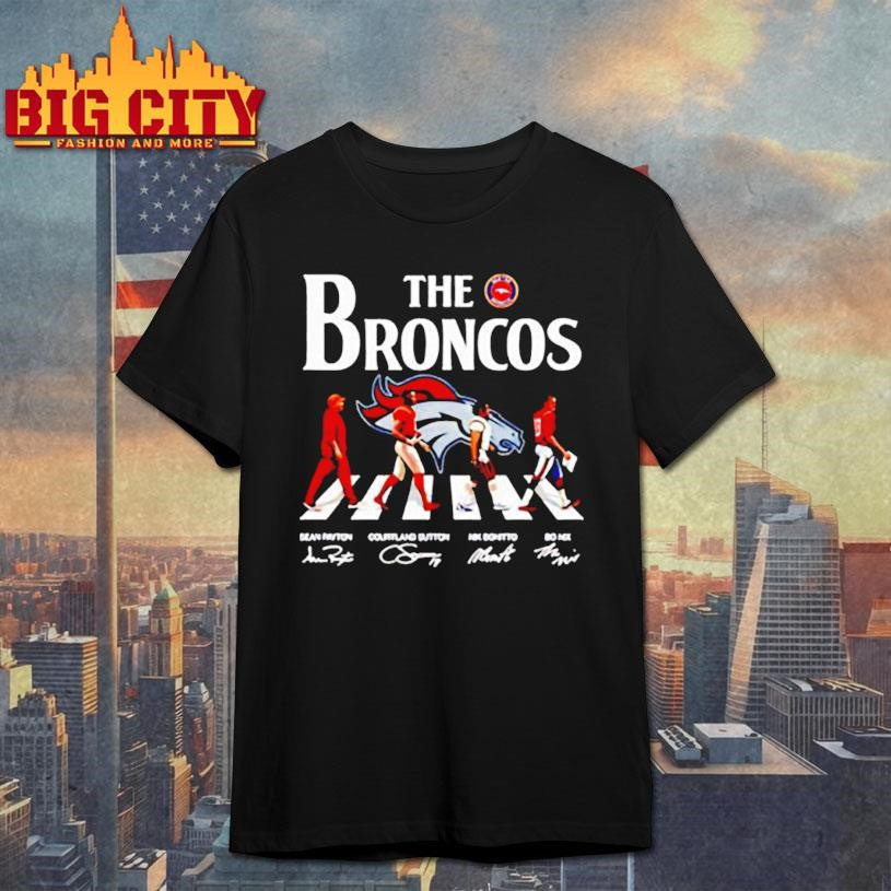 Denver Bs The Broncos with Abbey Road players signatures shirt