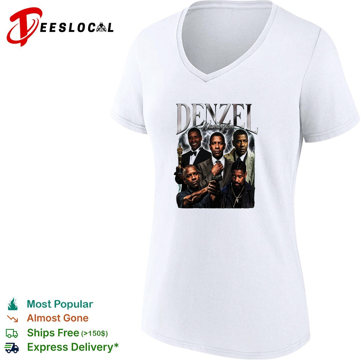Denzel Washington movie collage shirt