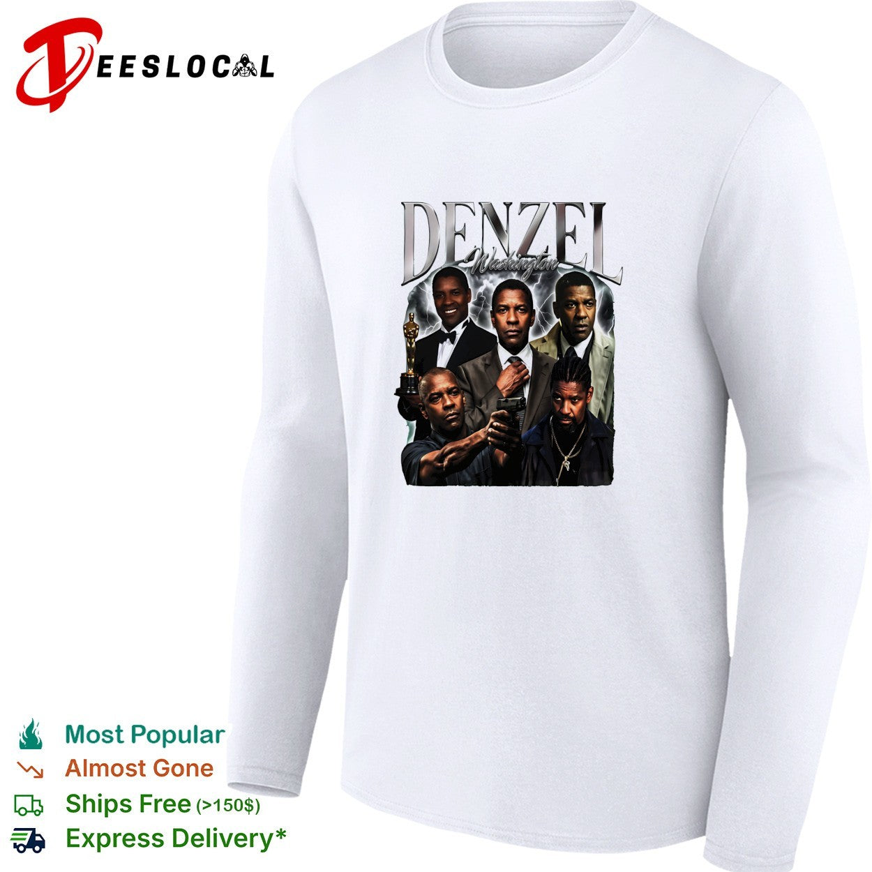 Denzel Washington movie collage shirt