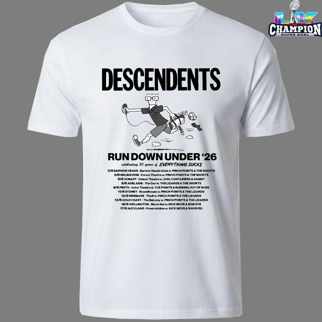 Descendents Down Under Tour 2026 Dates 30 Years Of Everything Sucks T-shirts