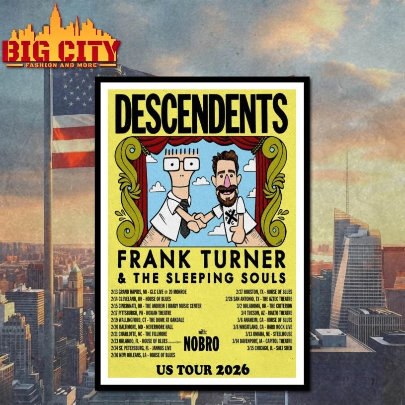 Descendents + Frank Turner &amp; The Sleeping Souls US Tour 2026 Poster Shirt