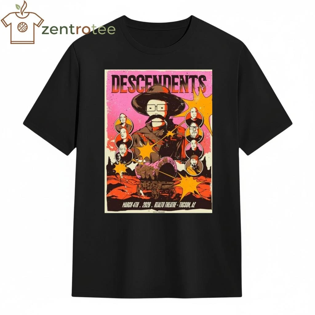Descendents Tucson Arizona 2026 Gig Poster At Rialto Theatre On March 4 2026 tee