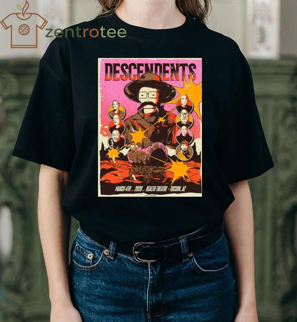 Descendents Tucson Arizona 2026 Gig Poster At Rialto Theatre On March 4 2026 tee