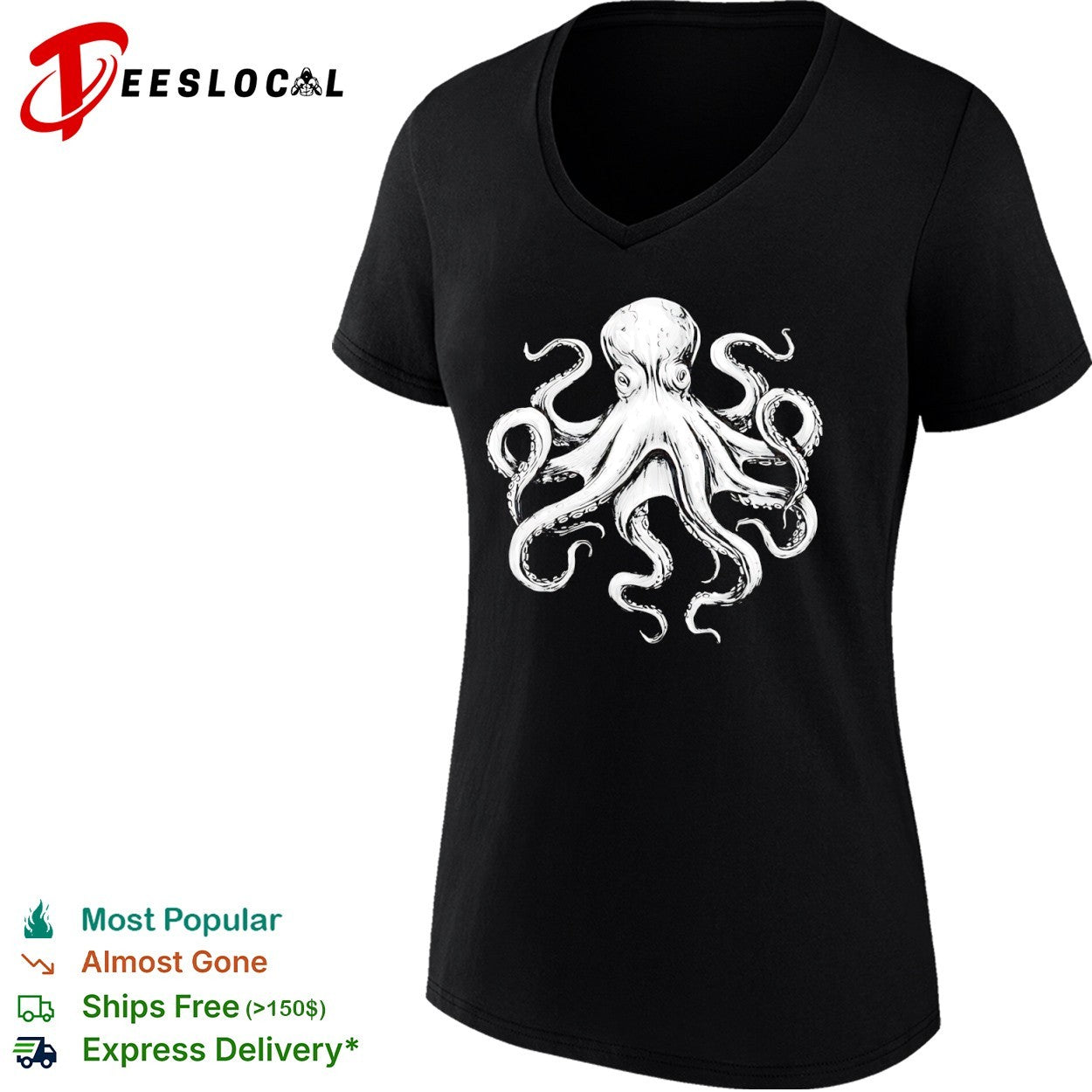 Detailed Kraken Tentacle Marine Life Animal shirt