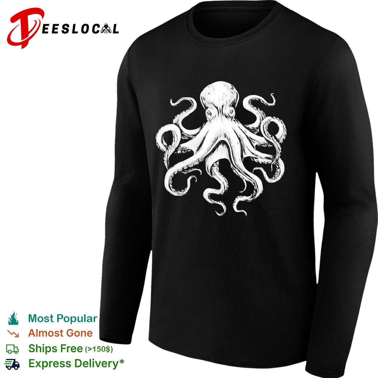 Detailed Kraken Tentacle Marine Life Animal shirt