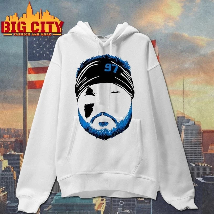 Detroit Lions 97 Aidan Hutchinson Blank Face shirt