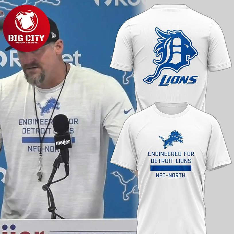 Detroit Lions Engineered For NFC-North 2025 Two Sided Shirt