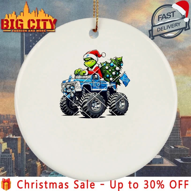 Detroit Lions Grinch Christmas Monster Truck shirt