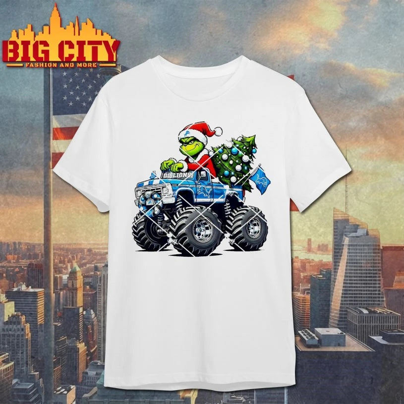 Detroit Lions Grinch Christmas Monster Truck shirt