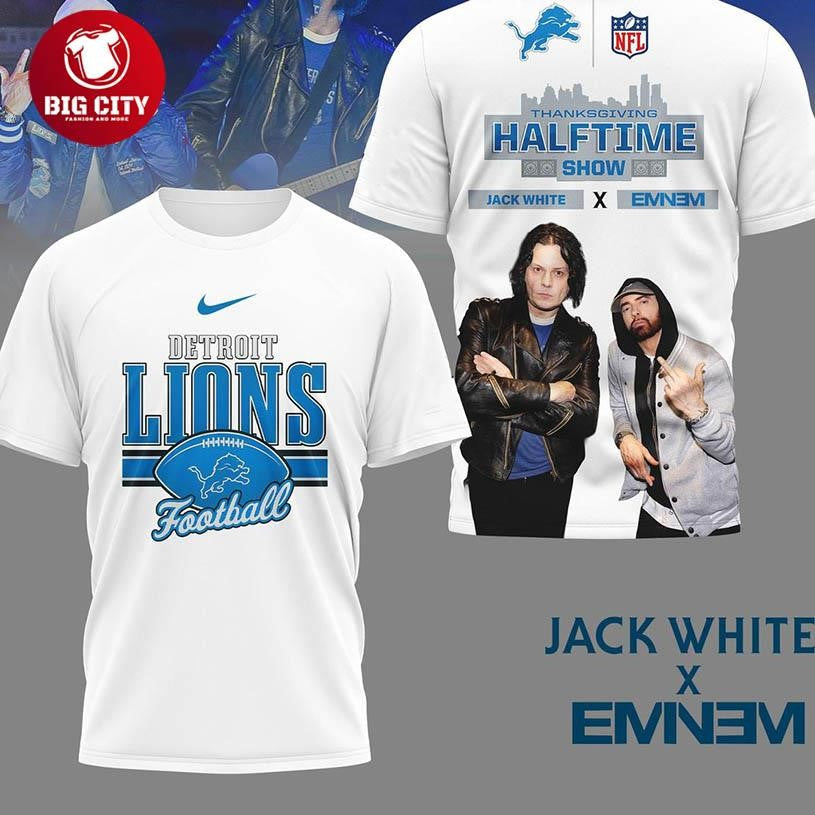 Detroit Lions Jack White x Eminem Thanksgiving Halftime Show Two Sided Shirt
