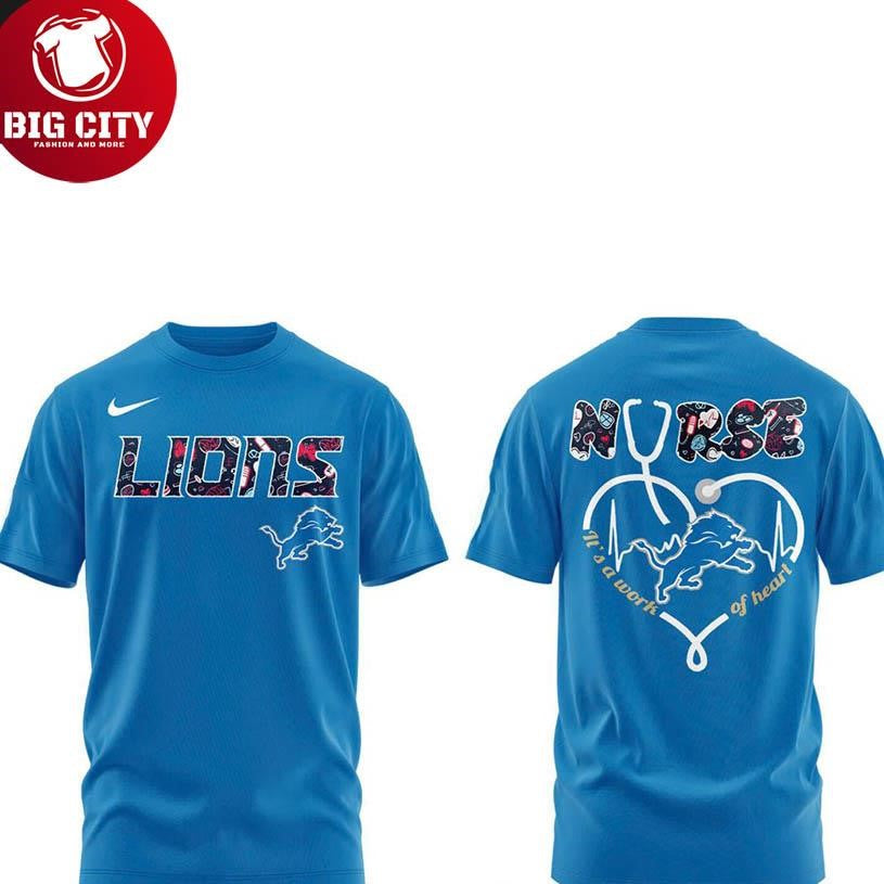 Detroit Lions Nurses Game Night Of 2025 Appreciation Two Sided Shirt