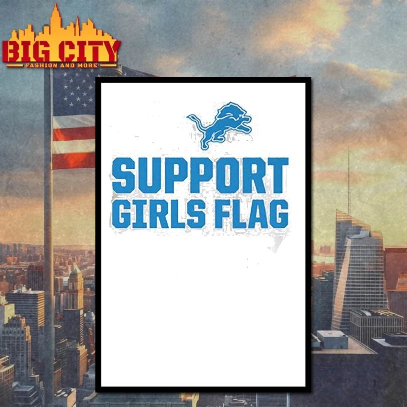 Detroit Lions Support Girls Flag shirt