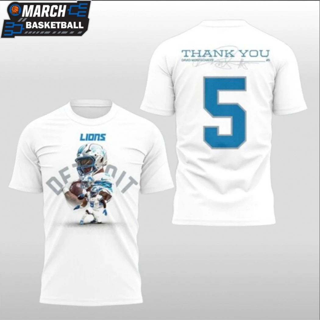 Detroit Lions Thank You David Montgomery T-shirts