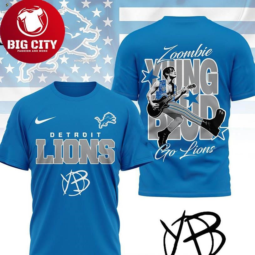 Detroit Lions Yungblud Zombie 2025 Go Lions Two Sided Shirt
