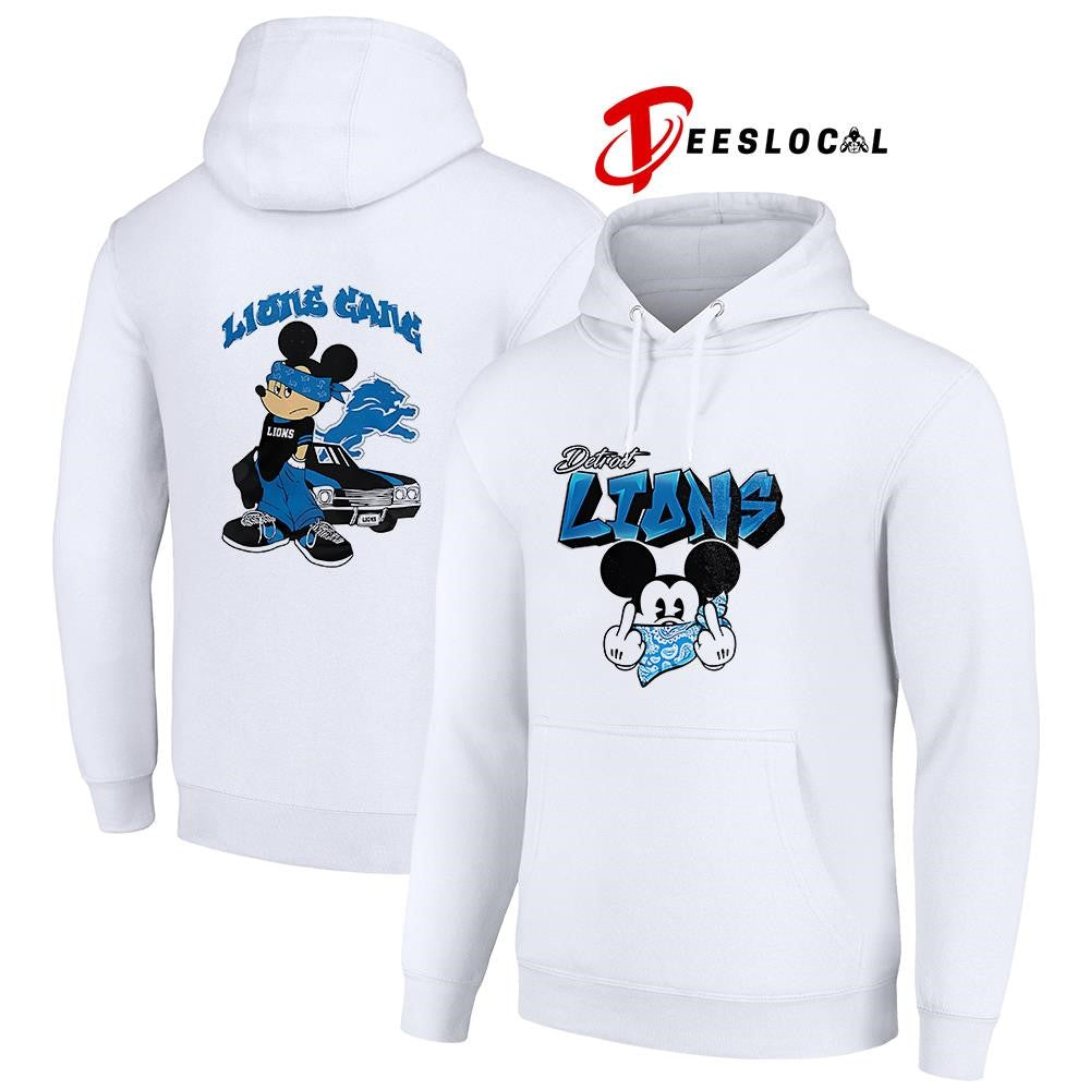 Detroit Lions x Gangsta Mickey Mouse middle finger shirt