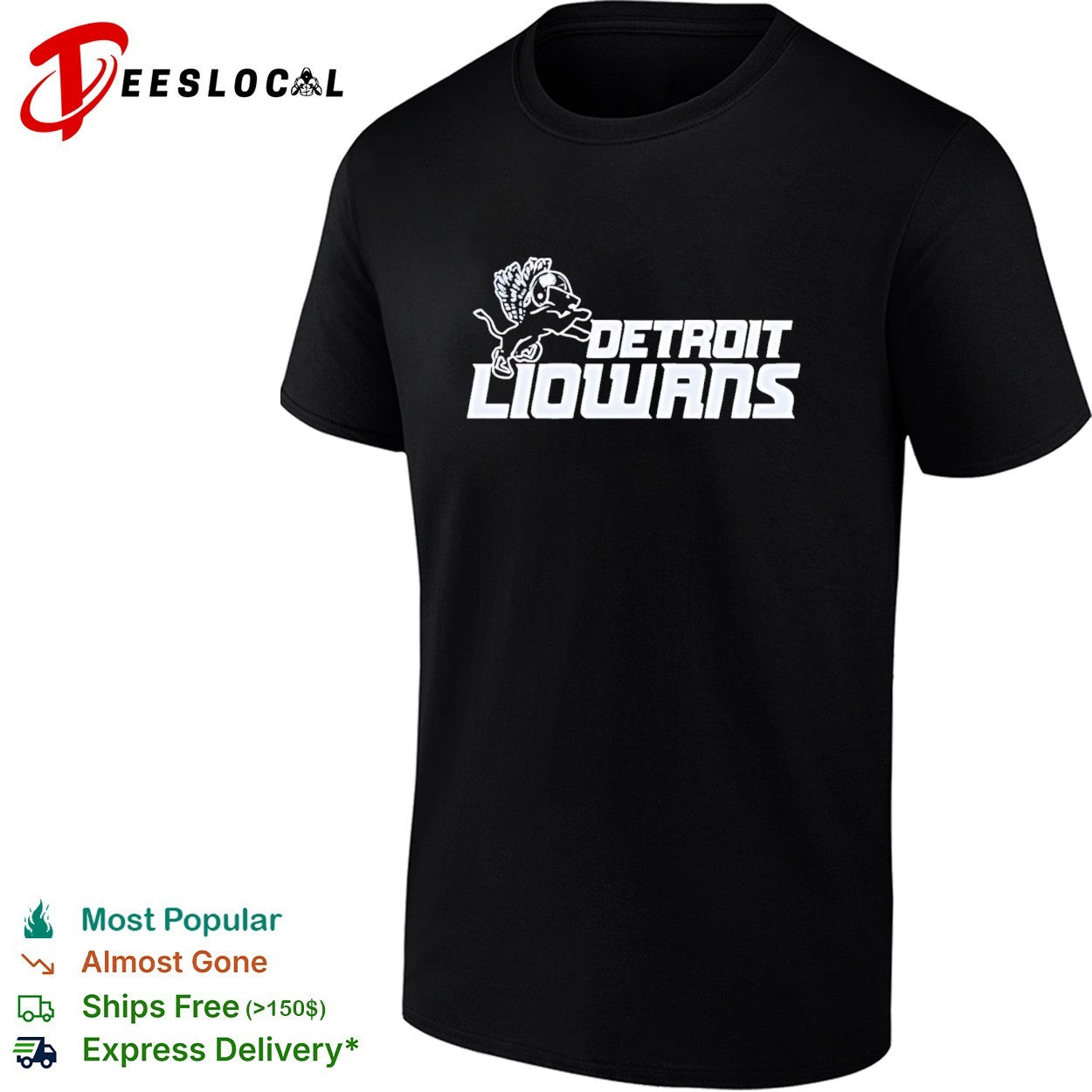 Detroit Liowans lion logo shirt